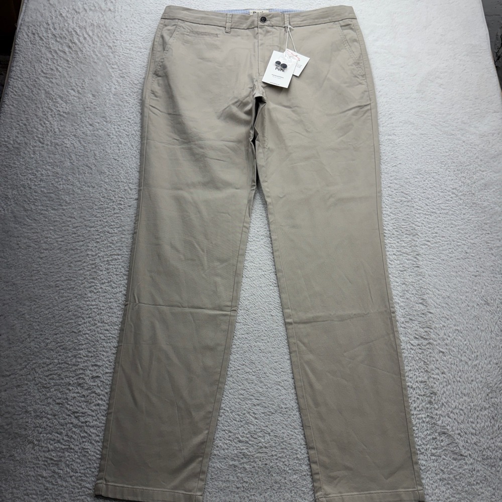 Perk Feel Good Chinos Mens 38x34 Light Khaki Slim Fit Stretch Pant PCH11NN323834